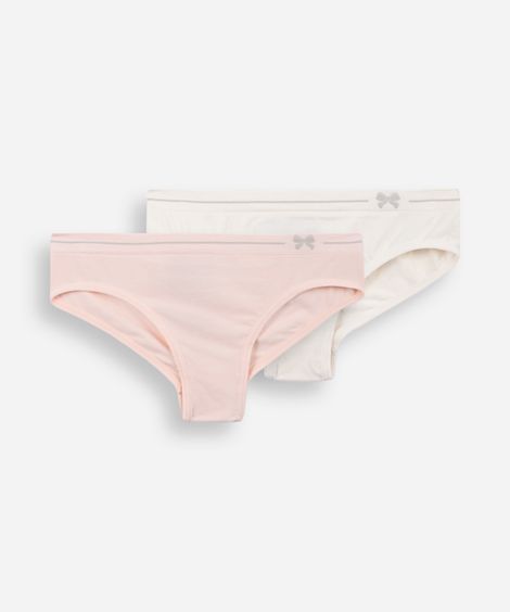 kit de 2 calcinhas biquíni infantis delrio colorido