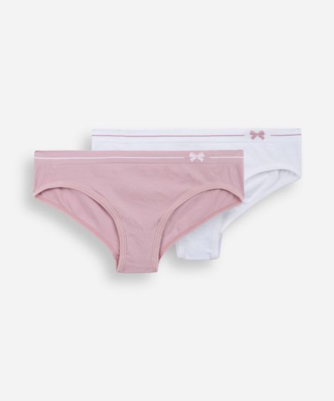 kit de 2 calcinhas biquíni infantis delrio colorido