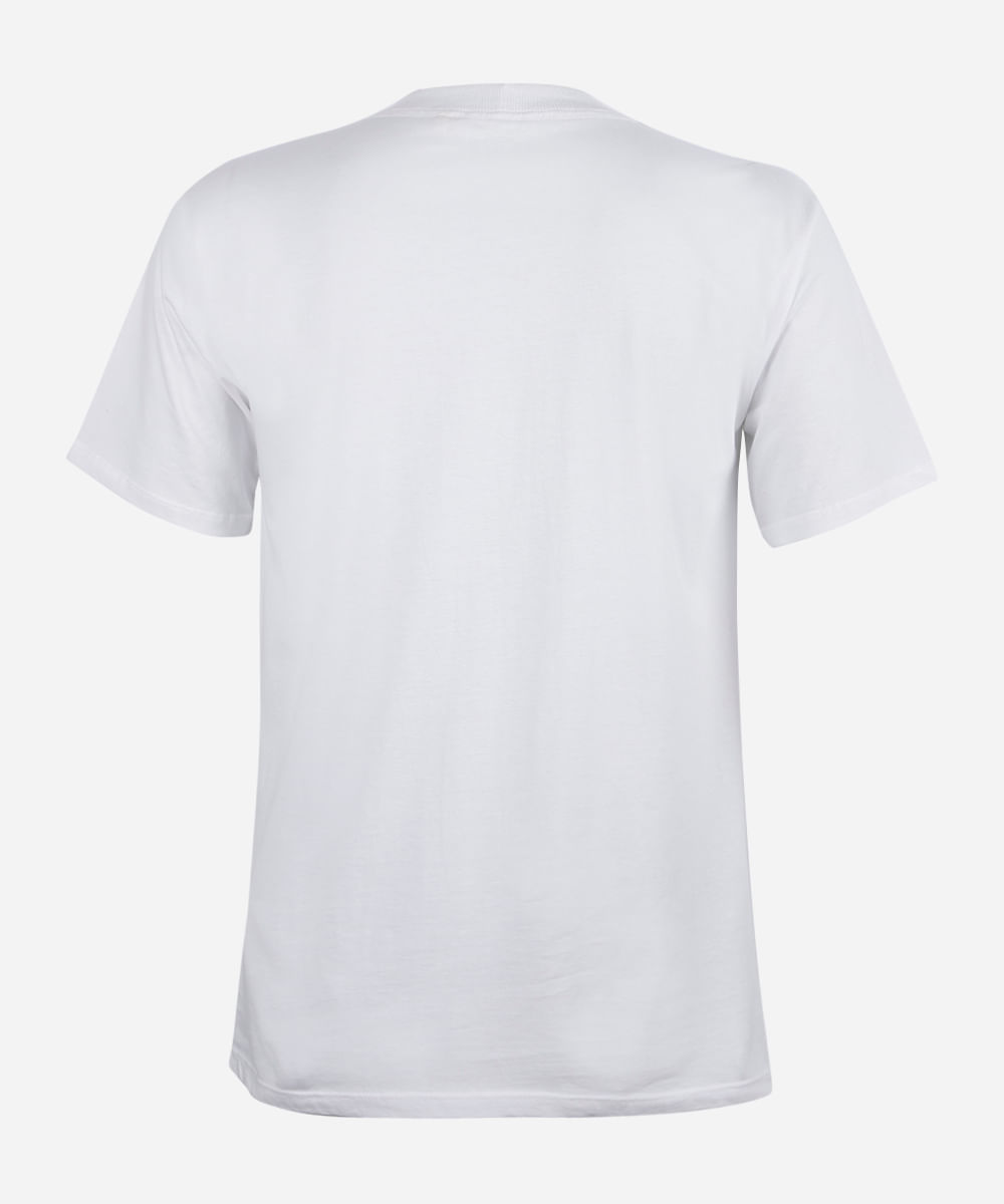 camiseta juvenil de algodão estampada off white