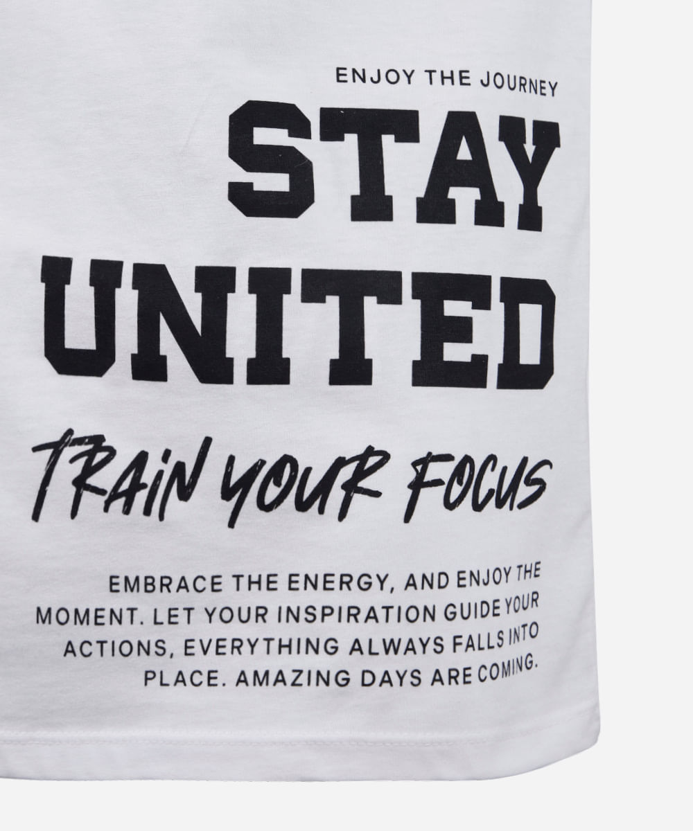 camiseta juvenil de algodão estampada off white