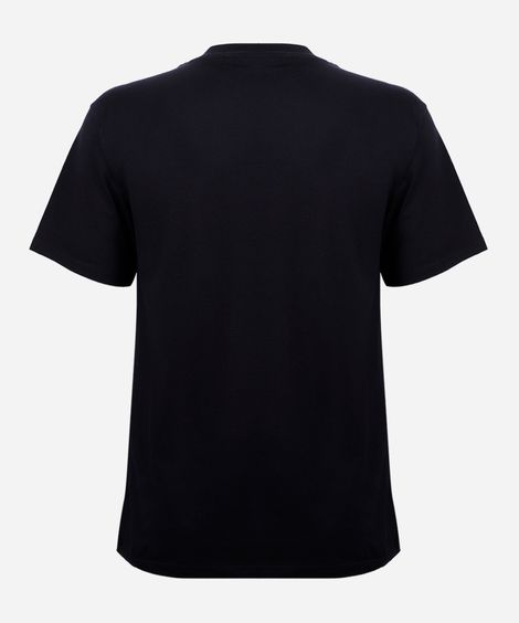 camiseta juvenil de algodão estampada preta