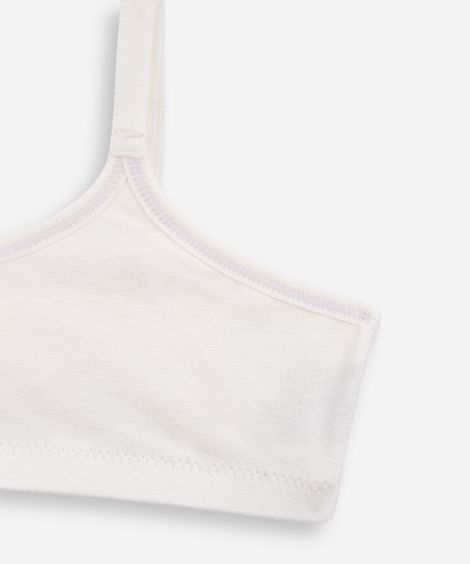 conjunto de calcinha e top infantil estampado delrio off white