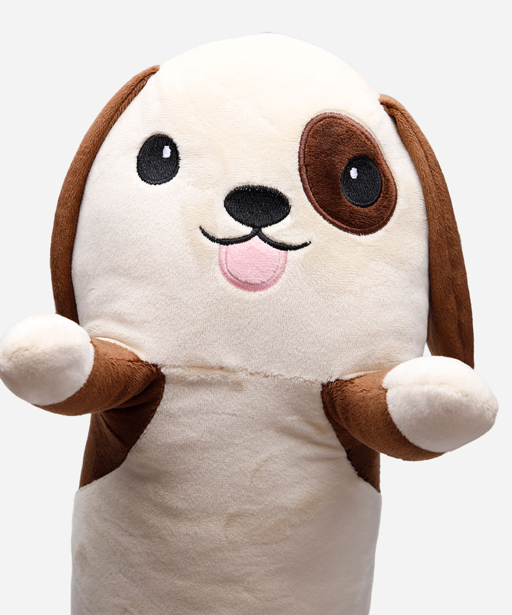 cachorro alongado de pelúcia marrom