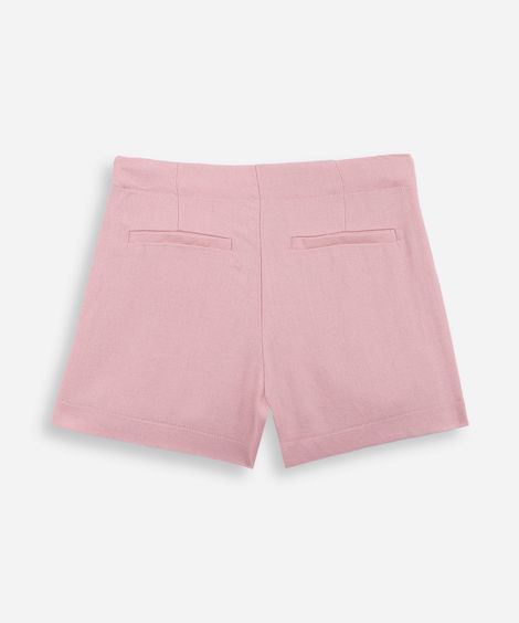 short saia infantil com linho rosa
