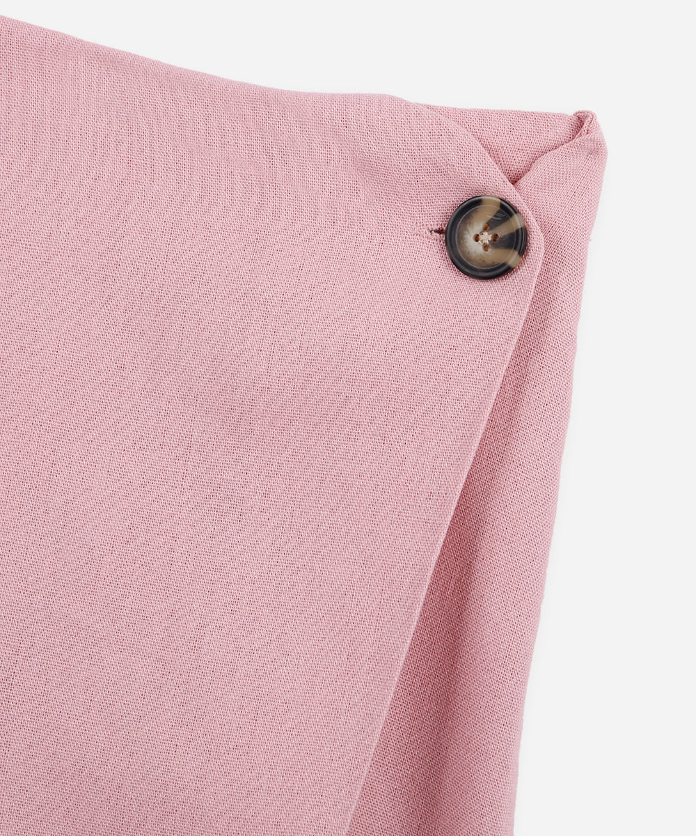short saia infantil com linho rosa