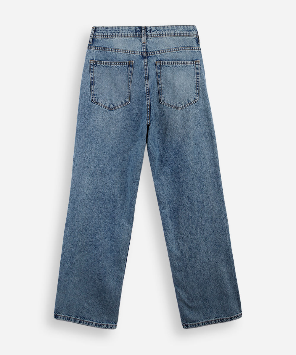 calça baggy juvenil jeans  azul