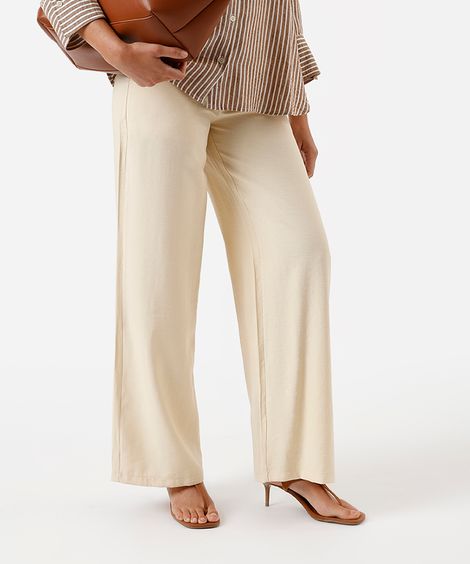 calça de alfaiataria feminina com viscose amarela