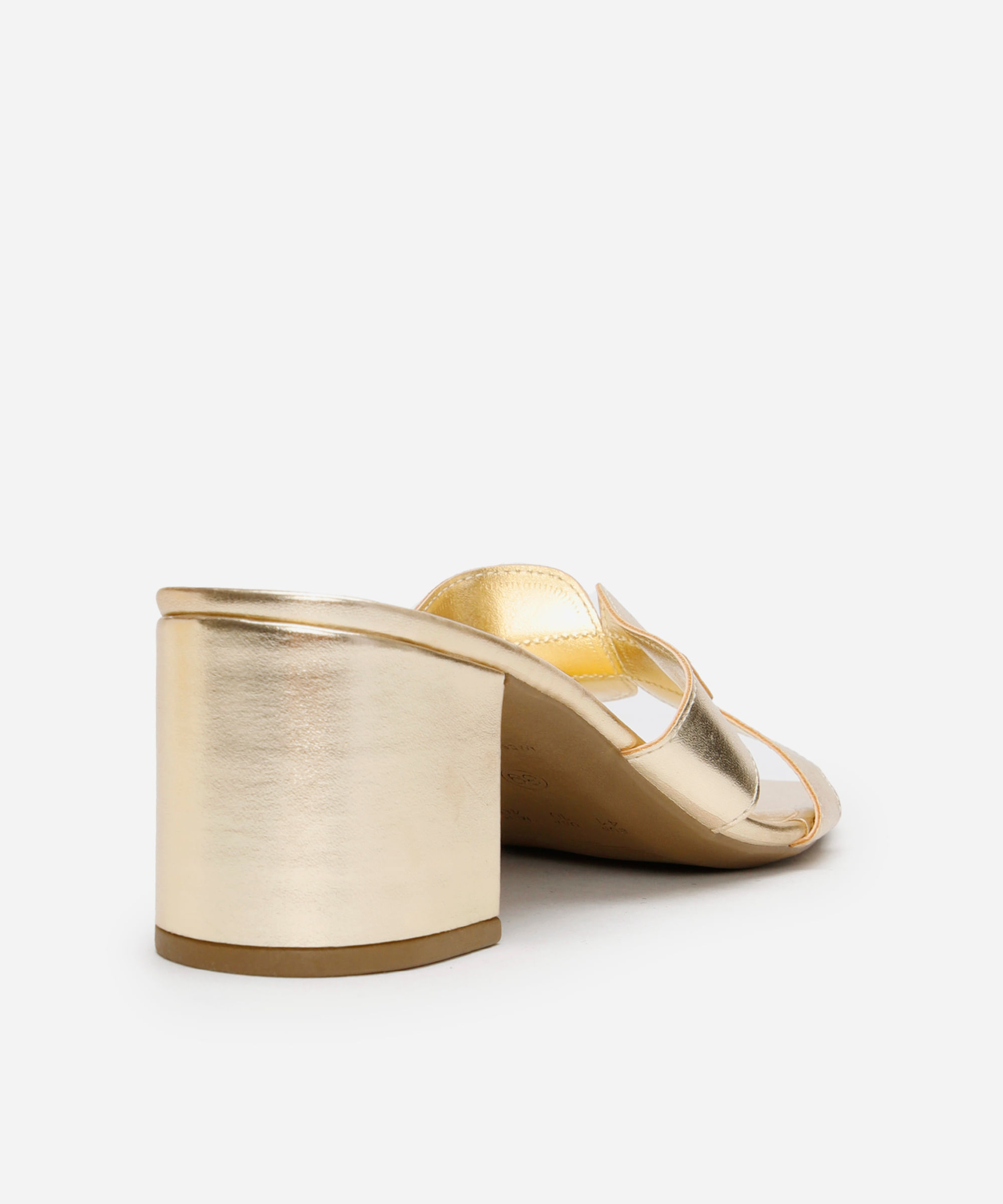 tamanco feminino com recorte oneself dourado