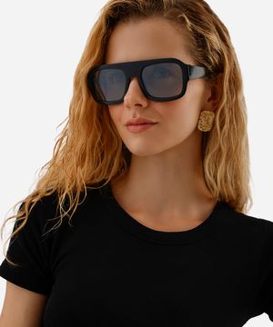 óculos de sol quadrado mindset preto