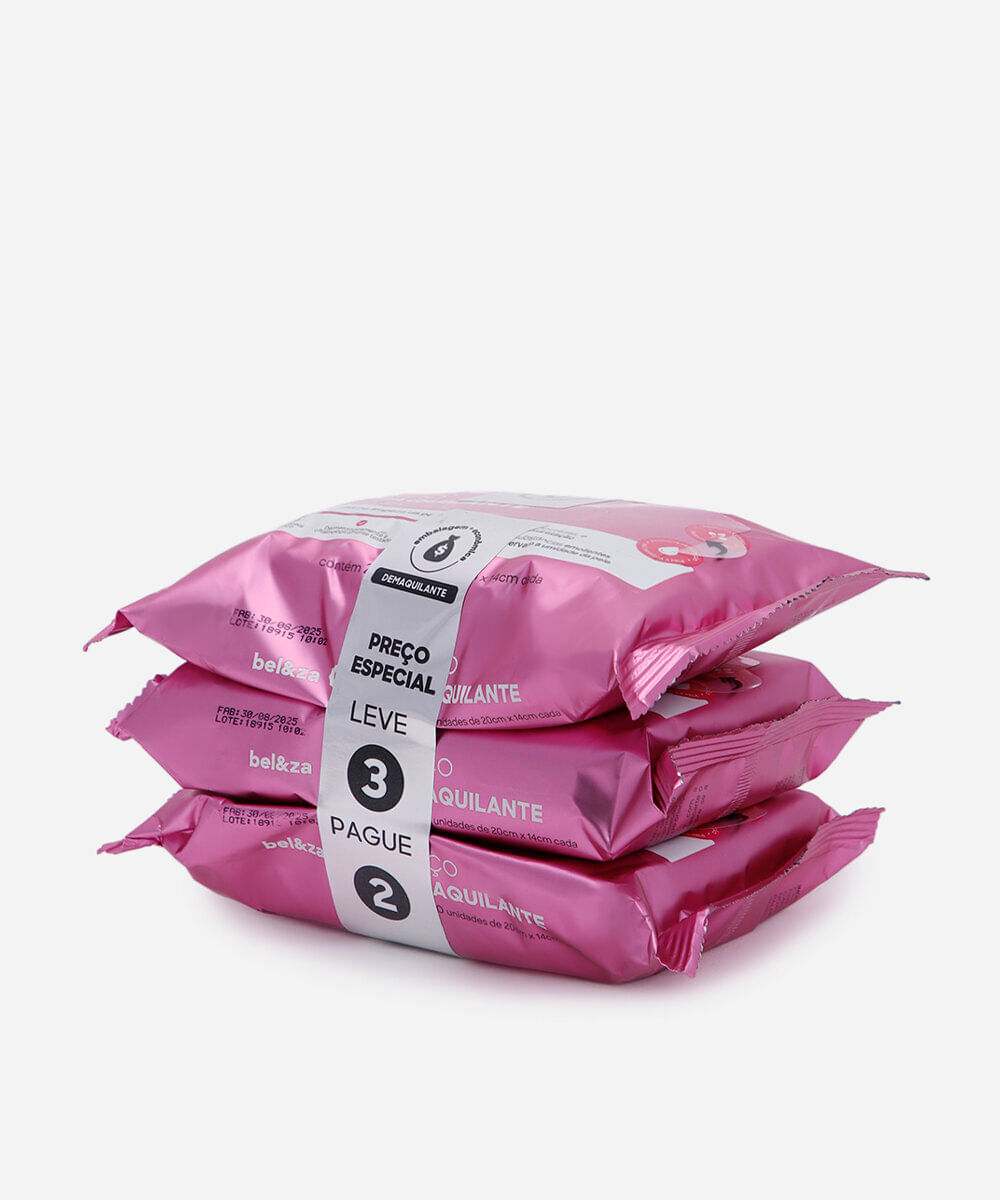 kit lenço de limpeza demaquilante beleza cea leve 3 pague 2