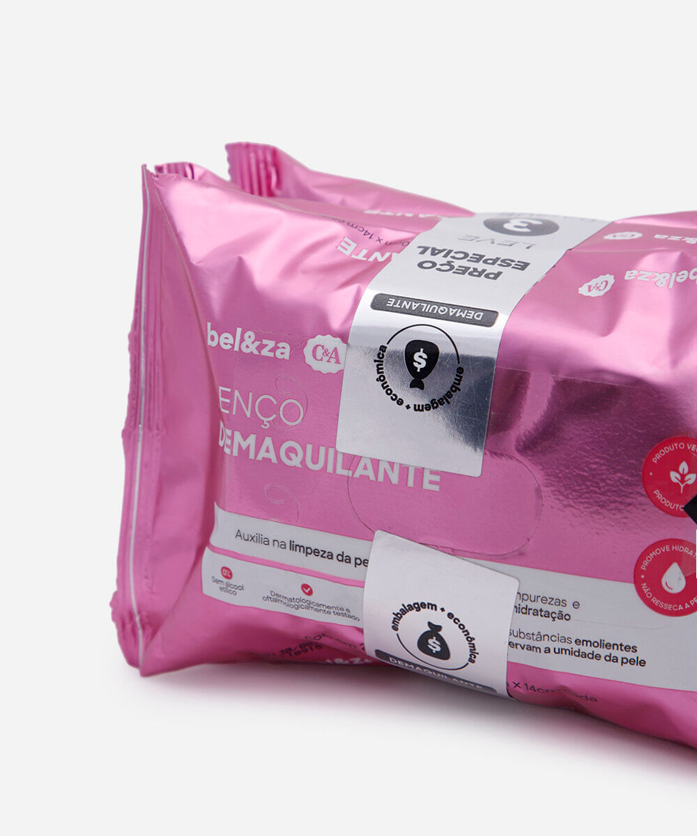 kit lenço de limpeza demaquilante beleza cea leve 3 pague 2