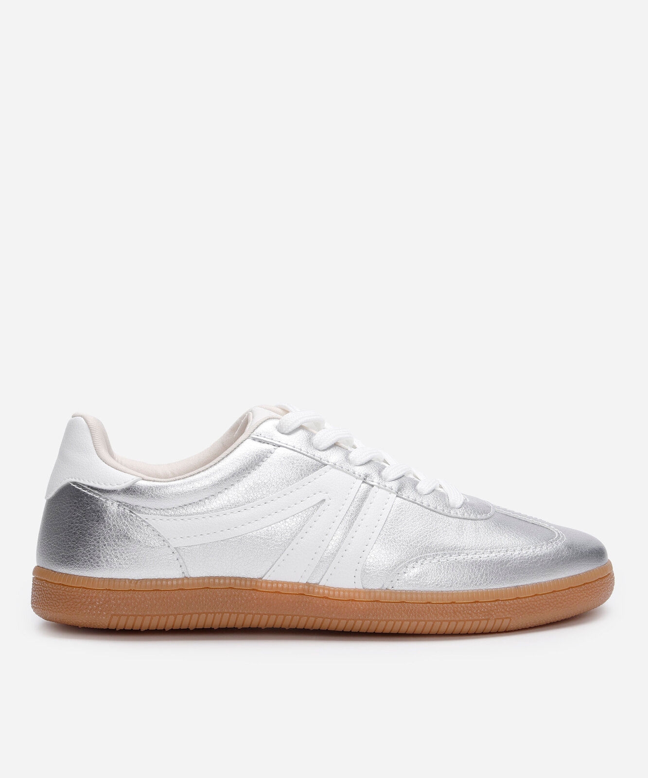 tênis bossa com recortes ace metalizado prateado