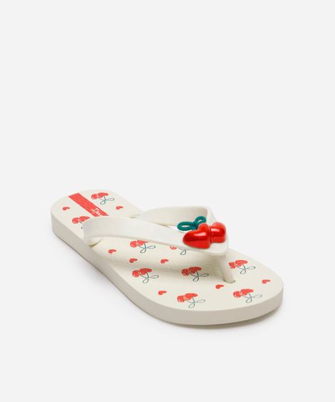 chinelo infantil ipanema cerejas  bege