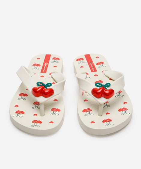 chinelo infantil ipanema cerejas  bege