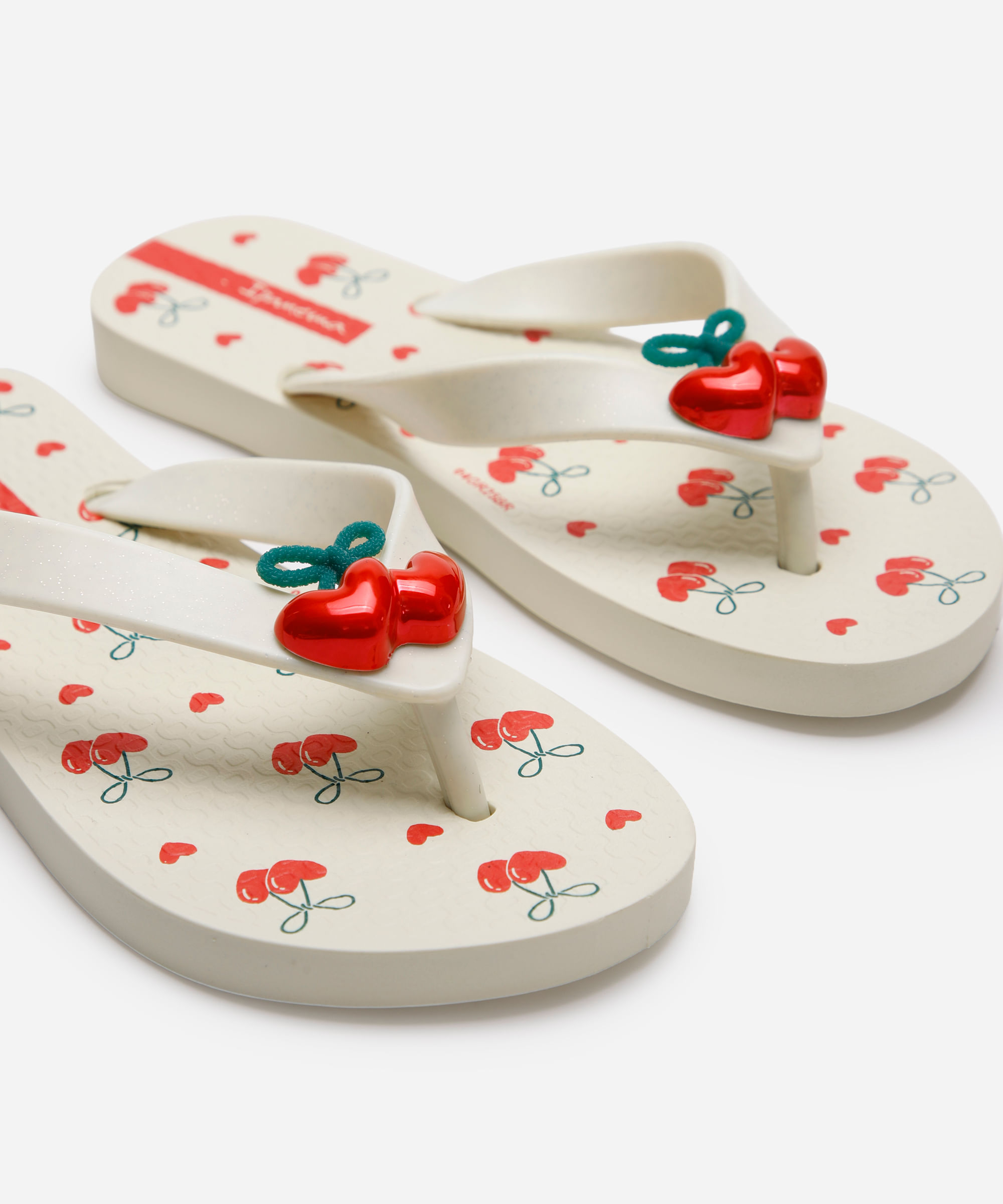 chinelo infantil ipanema cerejas  bege
