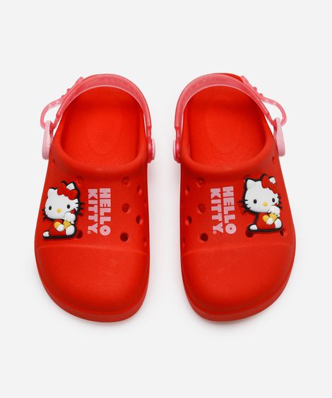 babuche infantil hello kitty grendene vermelha