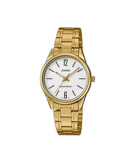 relógio feminino casio analógico ltp v005g 7budf dourado