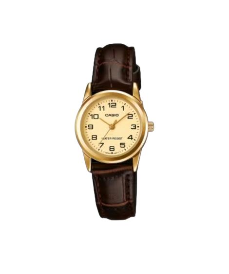 relógio feminino casio analógico ltp v001gl 9budf dourado
