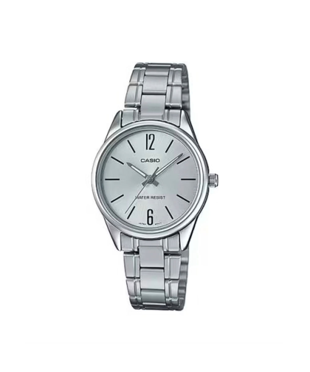 relógio feminino casio analógico ltp v005d 7budf prateado