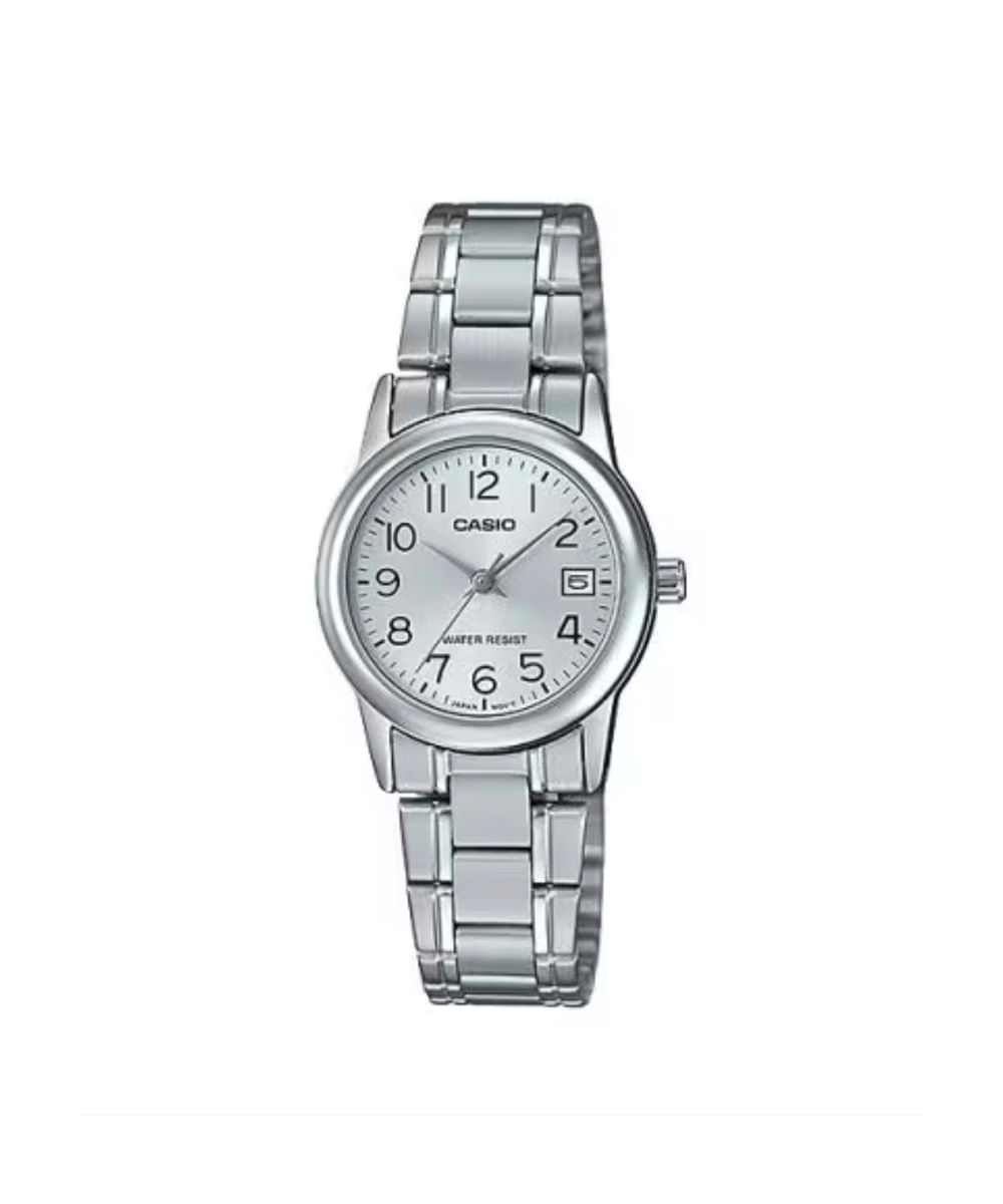 relógio feminino casio analógico ltp v002d 7budf prateado