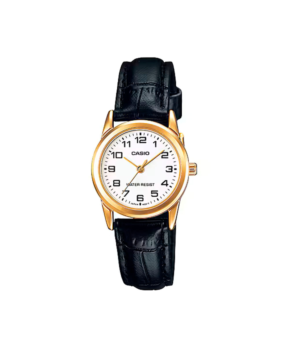 relógio feminino casio analógico ltp v001gl 7budf dourado