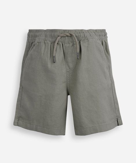 bermuda infantil de linho cós elástico verde