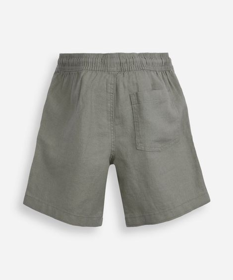 bermuda infantil de linho cós elástico verde