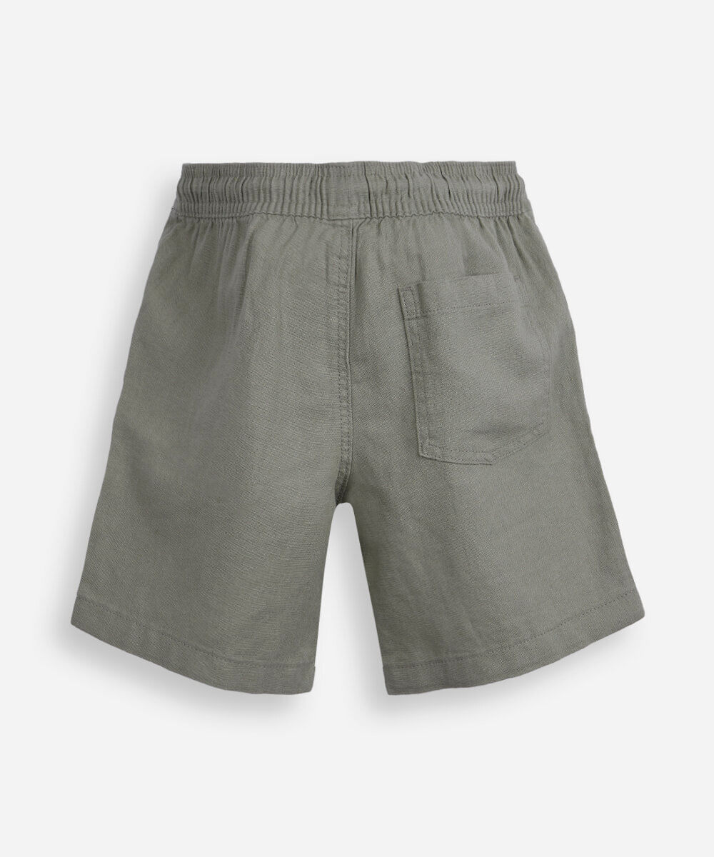 bermuda infantil de linho cós elástico verde