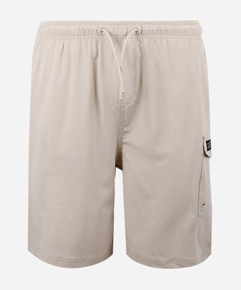 bermuda juvenil  com bolso cargo bege