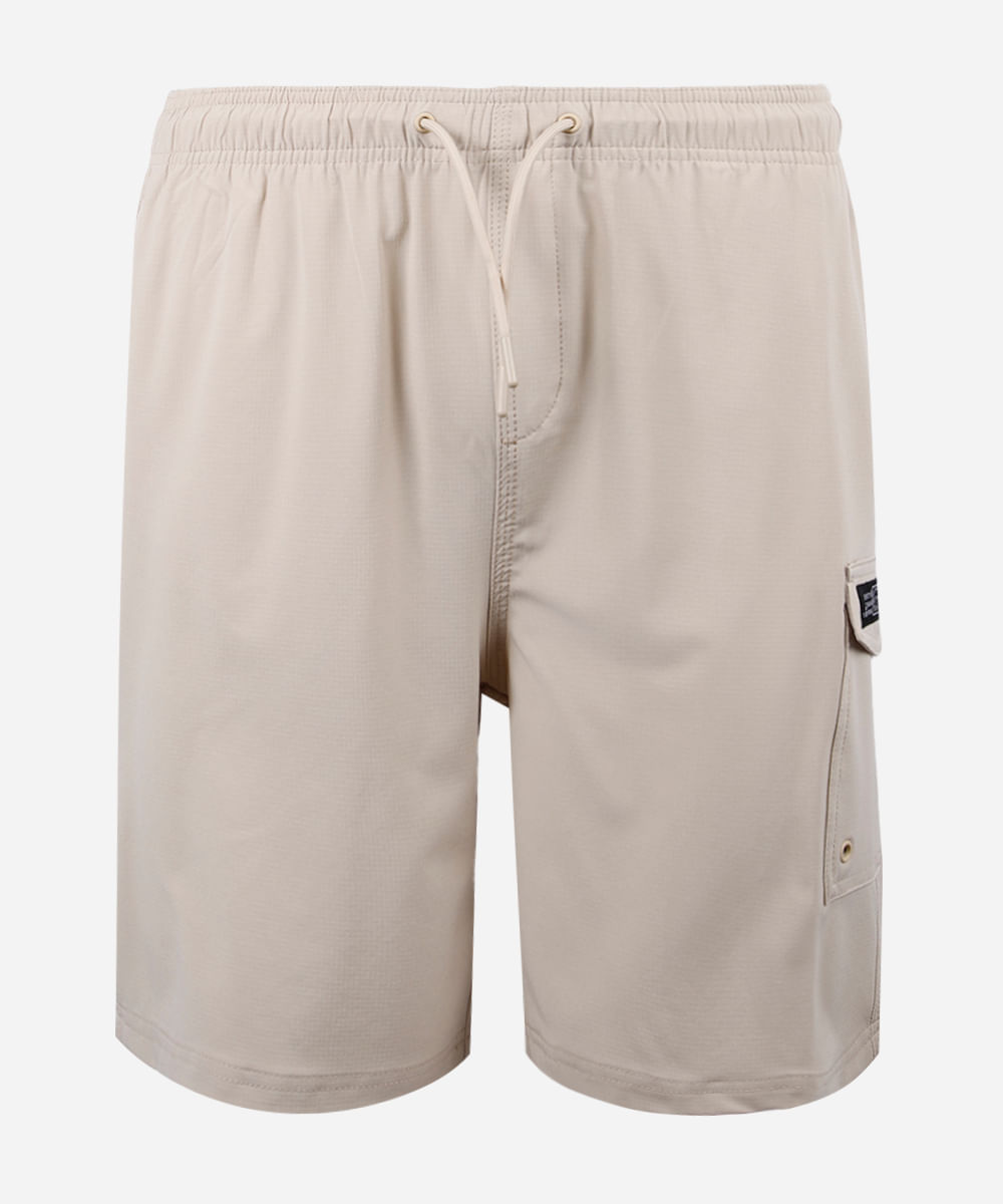 bermuda juvenil  com bolso cargo bege