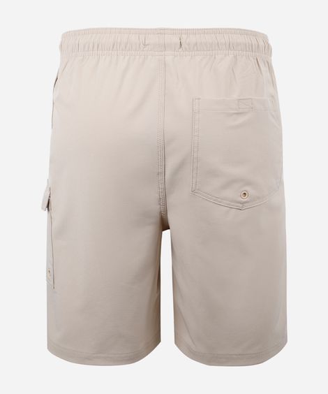 bermuda juvenil  com bolso cargo bege