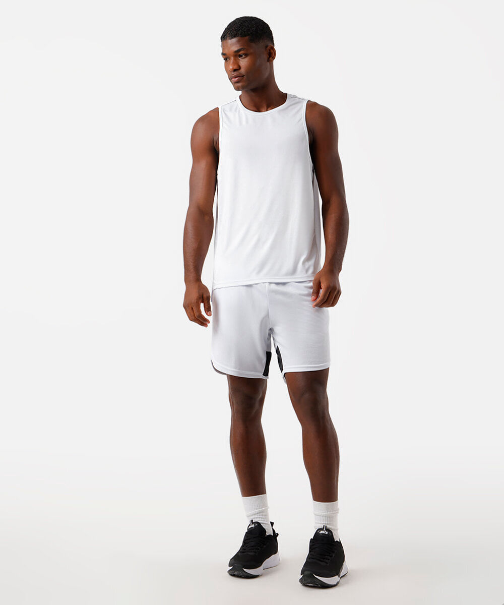 regata esportiva masculina com refletivos branca
