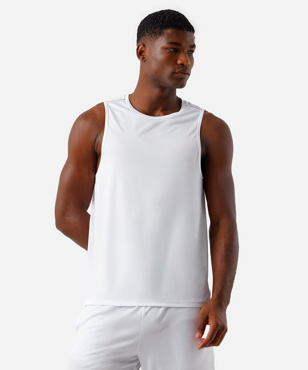 regata esportiva masculina com refletivos branca