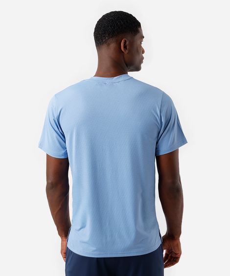 camiseta masculina esportiva ace texturizada azul