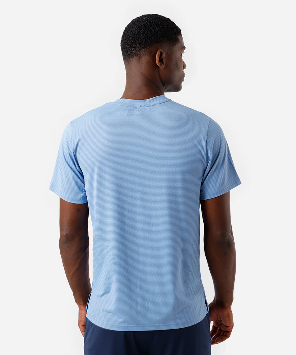 camiseta masculina esportiva texturizada azul