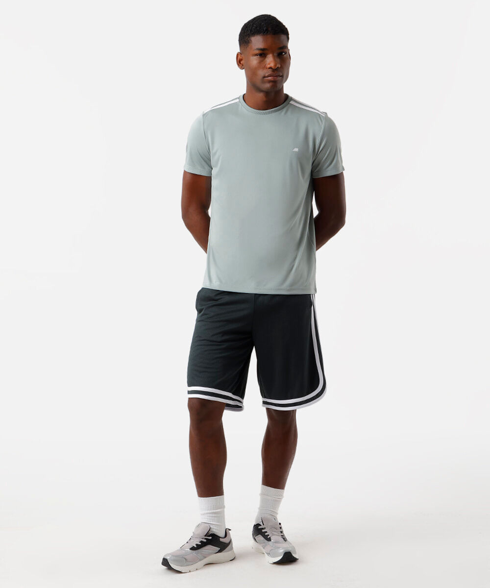 camiseta masculina com listras verde