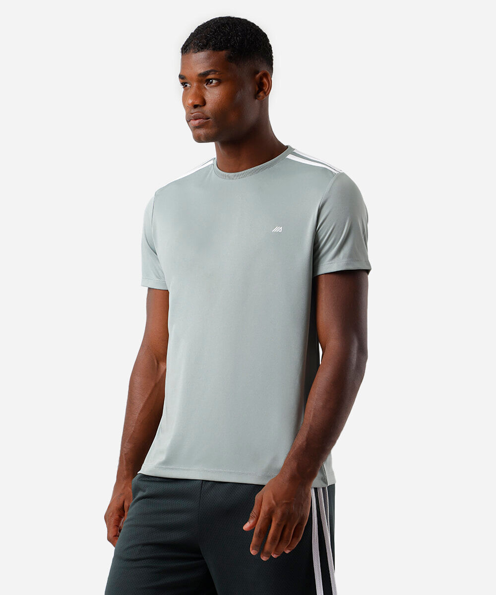 camiseta masculina com listras verde