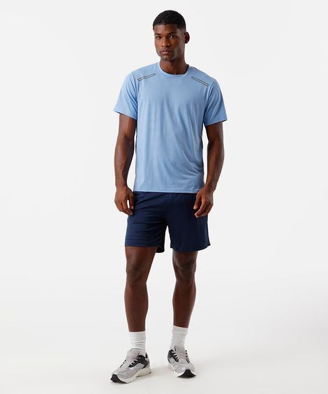 short masculino esportivo com bermuda interna azul