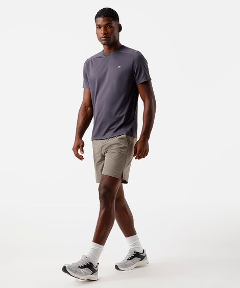 short masculino esportivo de poliamida marrom