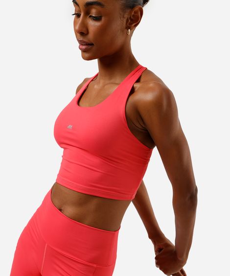 top nadador feminino esportivo com bolsos e refletivo rosa