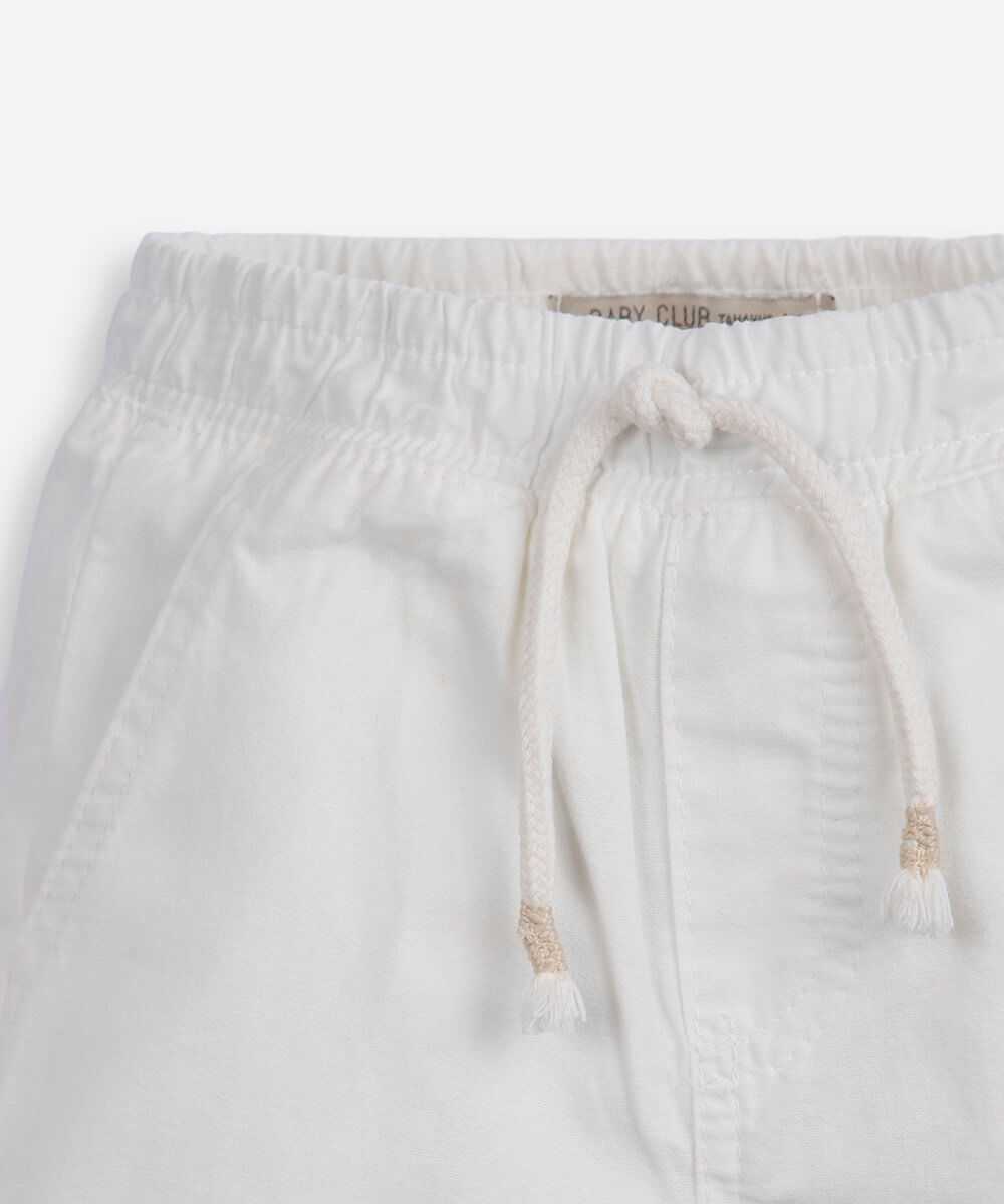 bermuda infantil sarja off white