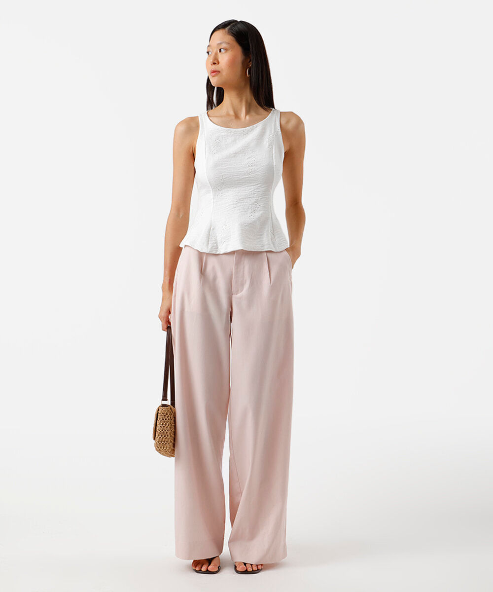 blusa peplum feminina bordada off white