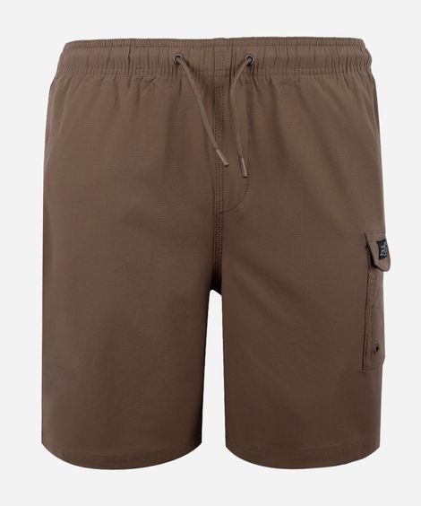 bermuda juvenil  com bolso cargo marrom