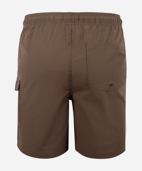 bermuda juvenil  com bolso cargo marrom