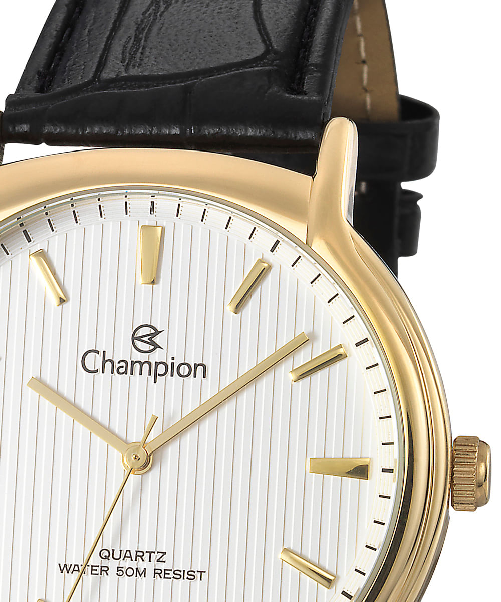 kit relógio feminino champion analógico ch22831w dourado