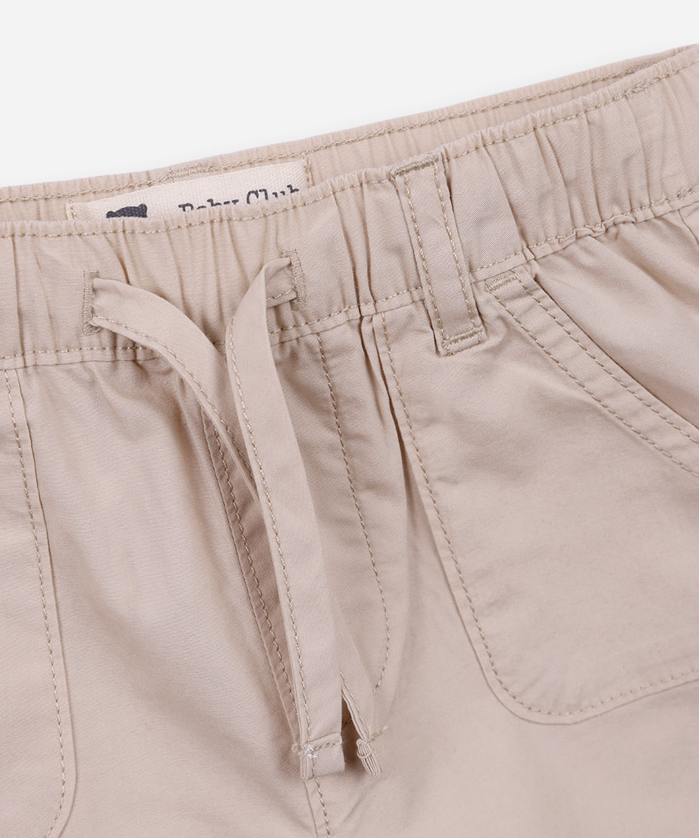 conjunto curto infantil de algodão folhagem off white