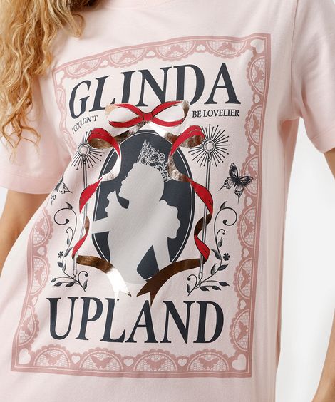 camiseta feminina de algodão glinda wicked rosa