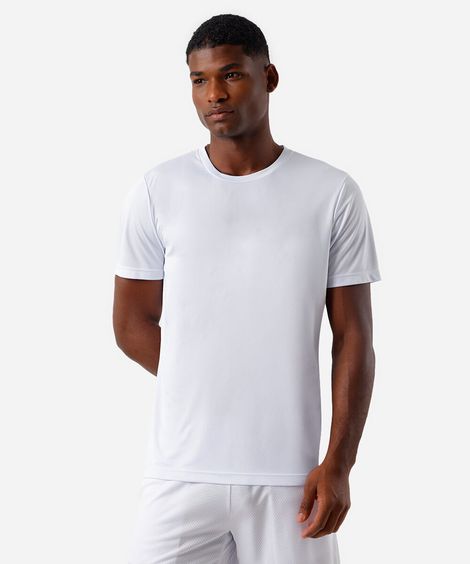 camiseta esportiva masculina manga curta branca