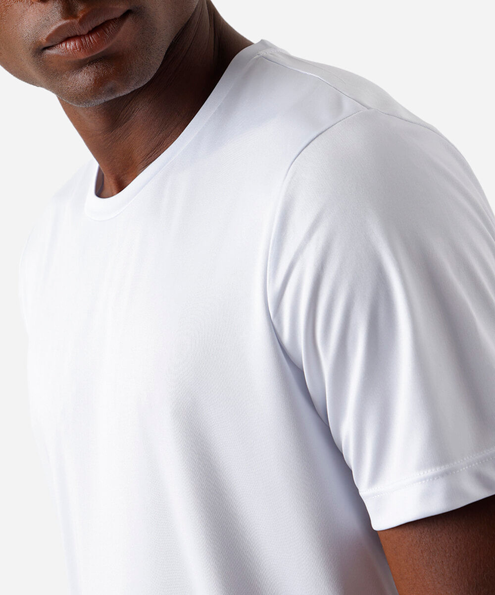 camiseta esportiva masculina manga curta branca
