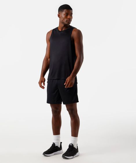short masculino esportivo com bermuda interna preto